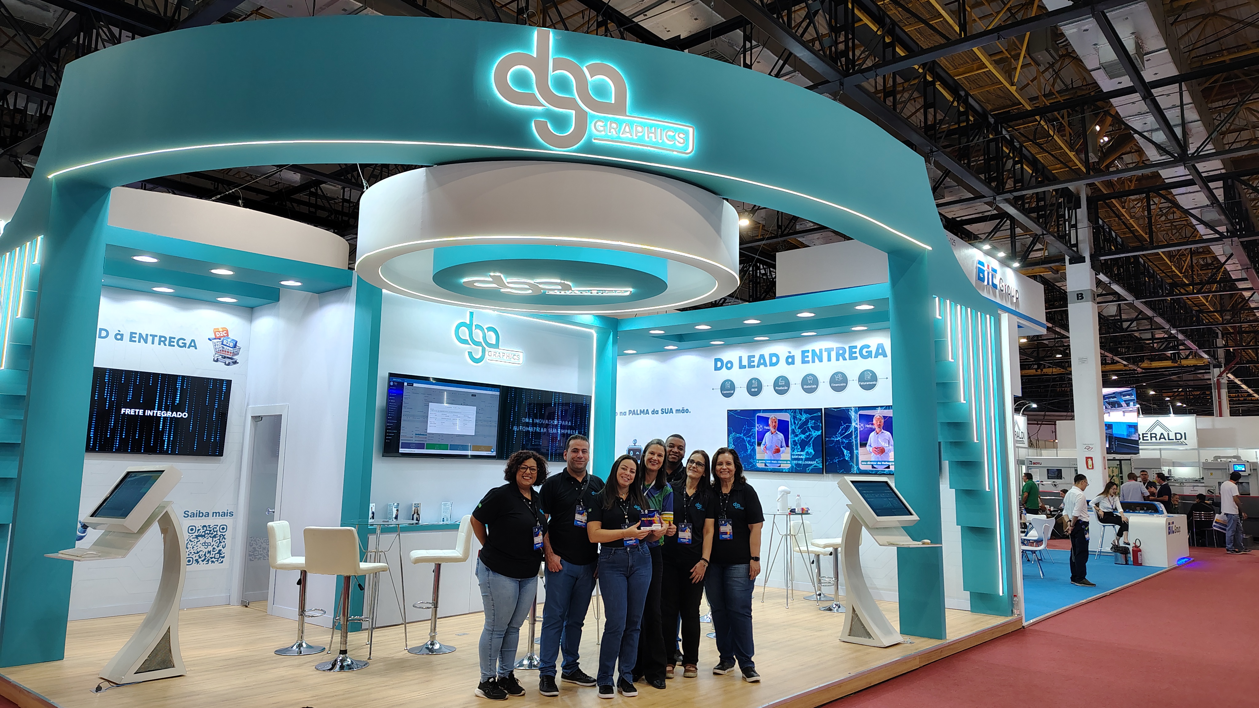 Estande da DGA Sistemas e Soluções na ExpoPrint 2026. Foto: Tábata Machado